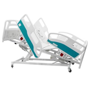 Imagem de Cama Hospitalar Motorizada, 9 Movimentos Elétricos, Com Colchão D33, Para Idosos, Elevação de Leito, Branco, 90 kg