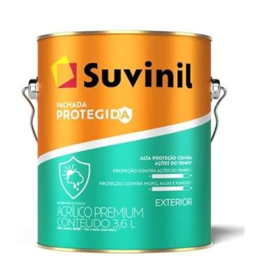 Imagem de Tinta Acrílica Suvinil Fachada Protegida Fosca 3,6L – Branco Neve – Exterior e Interior, Alta Durabilidade