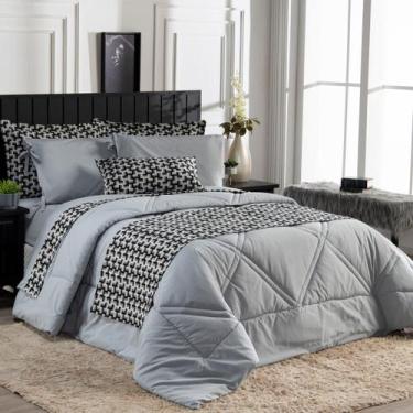 Imagem de Kit Edredom c/ Lençol Liso Áquila Dupla Face QUEEN 05 Peças - Percal 2