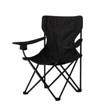 Imagem de Cadeira Camping Pesca Com Bolsa Para Transporte Dobrável Porta Copos -