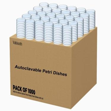 Imagem de Autoclavável 1000 pacotes de placas de Petri de plástico espesso estér