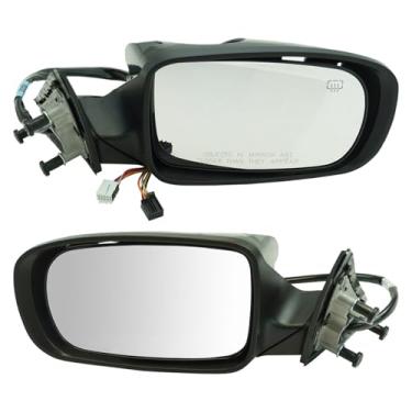 Imagem de TRQ Conjunto de espelhos sem indicador de ponto cego lado do motorista e do passageiro CH1320397 CH1321397 compatível com Dodge Charger 2011-2019