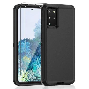 Imagem de Jshru Capa para Samsung Galaxy S23 com [2 unidades] protetor de tela HD, [grau militar] à prova de choque à prova de poeira/queda, 3 camadas, capa resistente para Galaxy S23 5G, preta