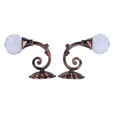 Imagem de ZJchao Ganchos para Cortinas, Ganchos Traseiros para Cortinas Com Bola de Cristal Transparente 2 Peças de Metal para Janelas de Parede para Suporte de Cabide para para Sala de Estar, Sala de Estar