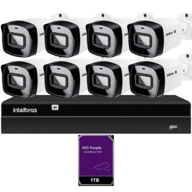 Imagem de Kit 8 Câmeras IP Vipc 1230B Intelbras NVD 1408P HD 1TB Purple