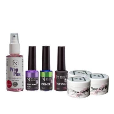 Imagem de kit Preparadores + 3un Flow Gel Control 14g + Top Coat - Majestic Nail