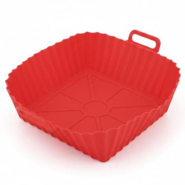Imagem de Cesto Silicone Air Fryer Lavável P/ Proteção Lovely Vibe, VERMELHA