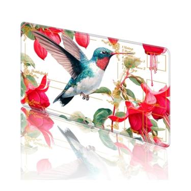 Imagem de TOEMZTFT Tapete de brinquedo para MTG, com bolsas de armazenamento grátis, tapete de jogo 61 x 35,5 cm, TCG e tapete de jogo de tabuleiro para cartas, tapete de mesa de mousepad, floral beija-flor