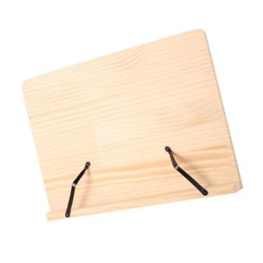 Imagem de Adjustable Desktop Book Stand Pine Wood Reading Holder Multi-Functional Book Support for Study and Work Compact Buckle with Tilt Angle for Comfortable Learning and Focused Reading