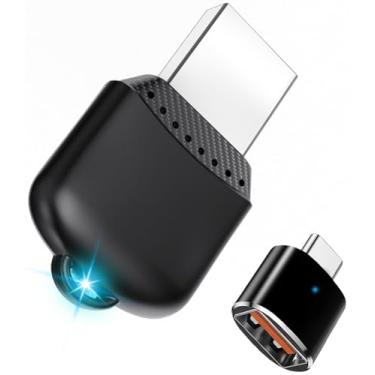 Imagem de Adaptador automotivo sem fio CarPlay e Android, design Mini USB A e Tipo-C para carros embutidos CarPlay com fio e Android Auto, conexão estável Plug Play para iPhone 6+, iOS 10+, Android11+