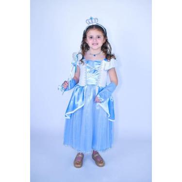Imagem de Fantasia Infantil Princesa Azul Com Acessórios Muvile, 14