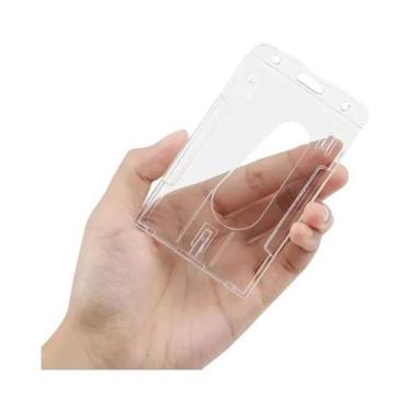 Imagem de Porta-Crachá Retrátil Com Dois Slots Para Cartões, Estojo Protetor Par