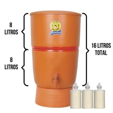 Imagem de Filtro De Barro Para Água Premium 3V 8L - Ceramica Stefani