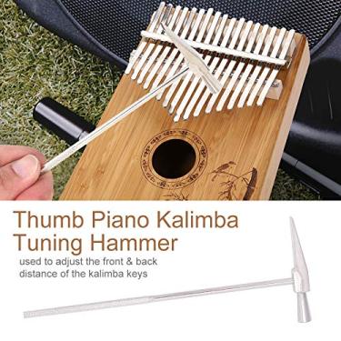 Imagem de SPYMINNPOO Martelo de Afinação Kalimba para Piano de Polegar de Metal Superfície Lisa para Ajustar a Distância das Teclas Presente para Amante de Piano de Polegar Portátil Prata 1 Martelo de