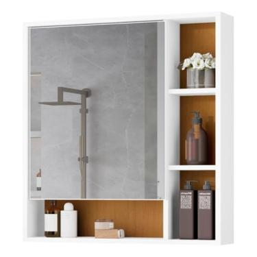 Imagem de Armário de Banheiro com Espelho Flex Color 60x50cm (Branco/Nature)