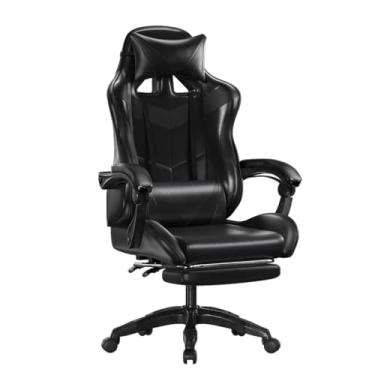 Imagem de Cadeira Gamer Ergonômica - Escritório, Casa e Universitário com Reclinação e Altura Ajustável (PRETO)