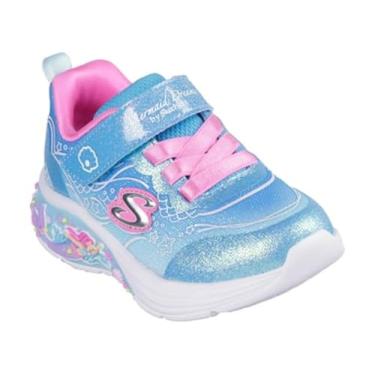 Imagem de Skechers Tênis feminino My Dreamers (infantil), Azul/Multi, 10 Toddler