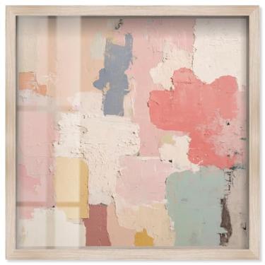 Imagem de Arte de parede de banheiro com impressão de caixa de sombra de parede envelhecida por Art Remedy, moldura loira, 78 x 79 cm