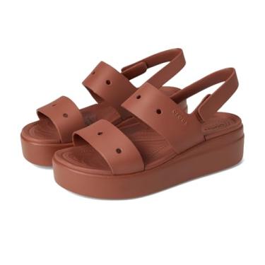 Imagem de Crocs Sandália feminina Brooklyn 4u Low Wedges, Ferrugem, 34