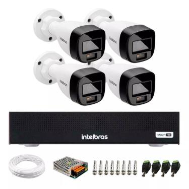 Imagem de Kit 4 Câmeras Intelbras 1120b  Full Color Vhd, Dvr Mhdx 1004c