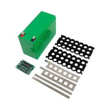 Imagem de Caixa De Bateria ABS 12V 7Ah Para 18 Células 650 Com 3x7 Fitas De Níqu