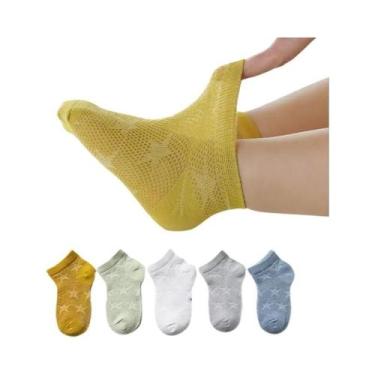 Imagem de Meias De Algodão Para Meninos E Meninas, 5 Pares, Meias Casuais Respir