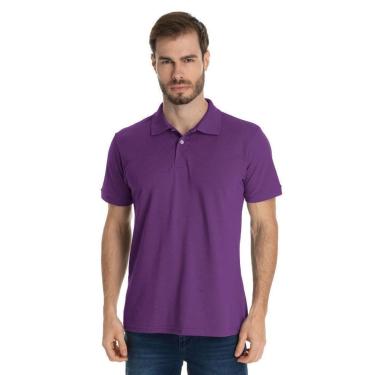 Imagem de Camisa Gola Polo Piquet Masculina Básica Lisa-Masculino