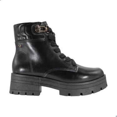 Imagem de Coturno Feminino Mississipi Com Cadarço Cano Curto Preto