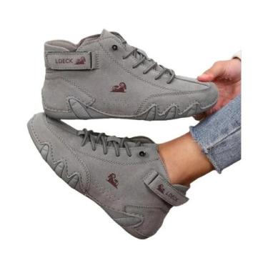 Imagem de Botas Femininas Casuais De Couro Cano Alto Com Costura Exclusiva, Cada