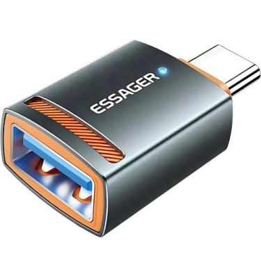 Imagem de Adaptador Otg Usb 3.0 Femea usba Para Usbc Macho 5gb - ESSAGER