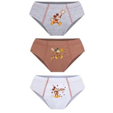 Imagem de Kit 3 Cueca Slip Mickey Lupo Algodão Infantil 111-089, Sortido 0940, M