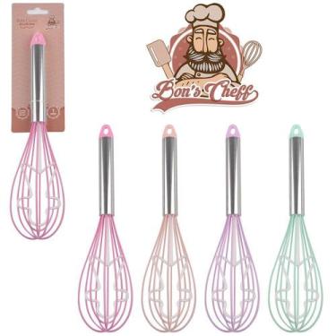 Imagem de Batedor de clara fouet manual de silicone boneco cabo inox bons cheff 