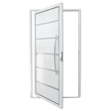 Imagem de Porta de Alumínio Pivotante Lambri 210x100cm com Puxador Premium Super