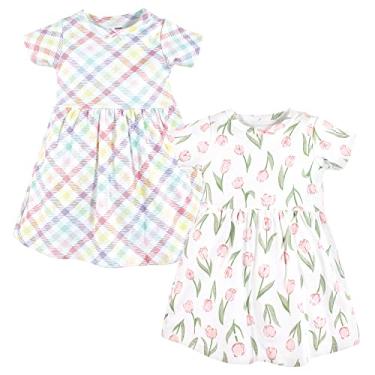 Imagem de Hudson Baby Vestidos de algodão para bebês meninas, Tulipas rosa, 3-6 Meses