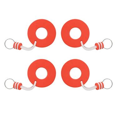 Imagem de Jwodo Chaveiro flutuante de 4 peças, chaveiro de barco flutuante, chaveiro redondo flutuante, chaveiro de segurança EVA à prova d'água para passeios de barco, piscina, surf vela, pipa, passeios de barco, pesca e esportes ao ar livre