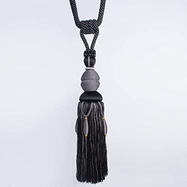 Imagem de Suportes de cortina estilo europeu cortina de bola pendurada corda de ligação borla pendurada faixa de cortina de orelha borla faixa de ligação de orelha, T1,4 pcs