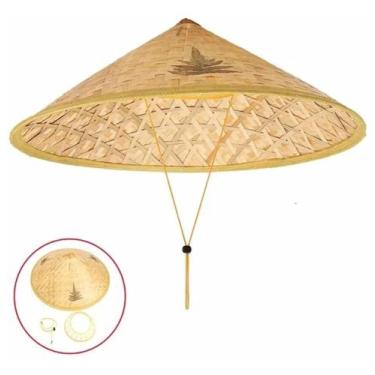 Imagem de Chapéu Oriental De Palha Bambu Bege - G&T Moda