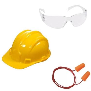 Imagem de Kit Epi Proteção Capacete + Abafador 3M + Óculos 3M