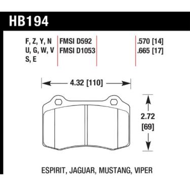 Imagem de Hawk Pastilha de freio HB194B.570 (2005-2005 Volvo S40 I HPS 5.0 traseiro)