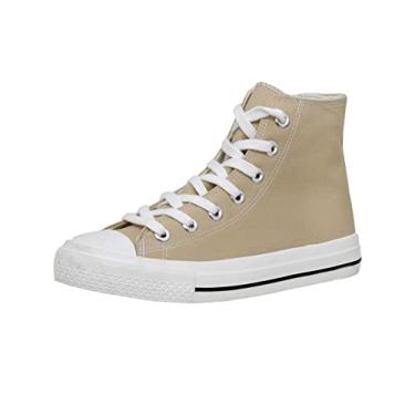 Imagem de CUSHIONAIRE Tênis feminino de lona Vance de cano alto + espuma viscoelástica, Zíper bege, 9