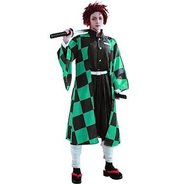 Imagem de Fantasia FCCAM Mitsuri Cosplay Anime Tanjiro Zenitsu, Tanjiro verde kamado, G