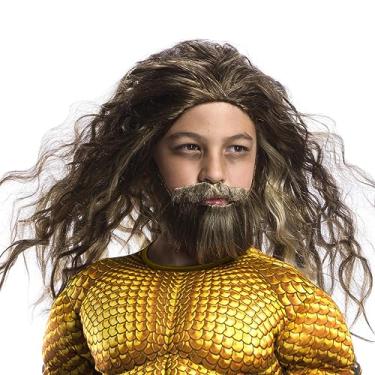 Imagem de Rubie's Costume Boys Justice League Aquaman Beard & Wig Costume, One Size