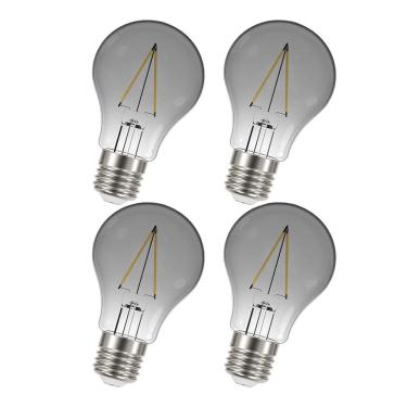 Imagem de Lâmpada Led Fumê Kit 4 unid. 30W Iluminação Branco Quente Decorativa Vintage Retrô Multifilamento Luz Casa Decoração
