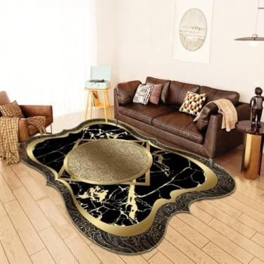 Imagem de Sofá dourado sala de estar tapete irregular decoração de casa para quarto tapete de entrada de cozinha mesas tapete de pé, pilha de laço, 7,200x200cm 78x78in