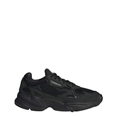 Imagem de adidas Originals Tênis esportivo feminino Falcon, Preto/Preto/Cinza, 5.5