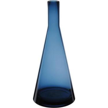 Imagem de VASO DECORATIVO ENFEITE CASA GARRAFA HOME&CO VIDRO 41x16x16cm AZUL