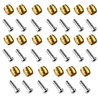 Imagem de Kit de 20 peças de freio oliva e farpa - Kit de inserção de conexão de freio de bicicleta oliva e latão para mangueira de freio a disco hidráulico Shimano BH90/BH59