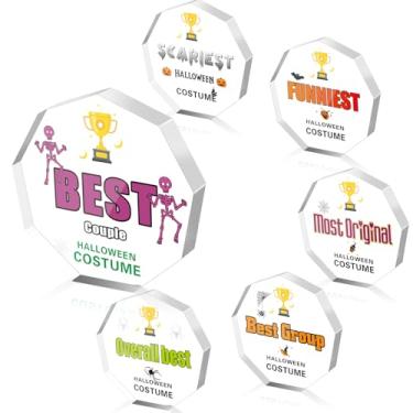 Imagem de Huquary 6 peças Acrílico Troféu Concurso Prêmio Halloween Costume Awards Engraçado Bonito Personalizado Troféu Medalhas de Prêmios em Massa para Adultos Crianças Concurso de Fantasia de Halloween