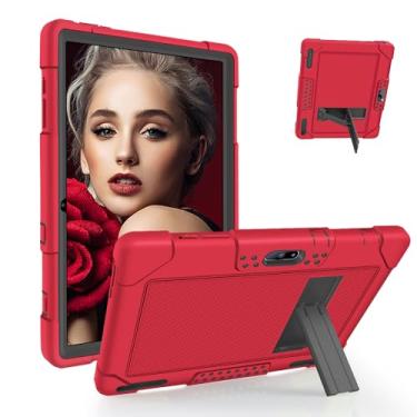 Imagem de Capa Kebiory para Pritom M10 polegadas, capa protetora resistente a impactos para crianças QuntiCO Y10/Voger priorpad X100/Digiland Tablet DL1036/Gateway 10.1 HD Tablet (vermelho/preto)