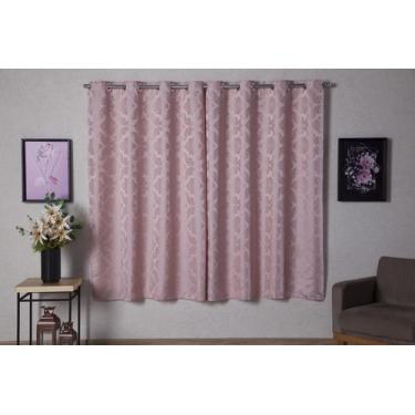 Imagem de CORTINA EM TECIDO JACQUARD QUARTO SALA 2,70x1,80 - CAZZA STORE, ROSE